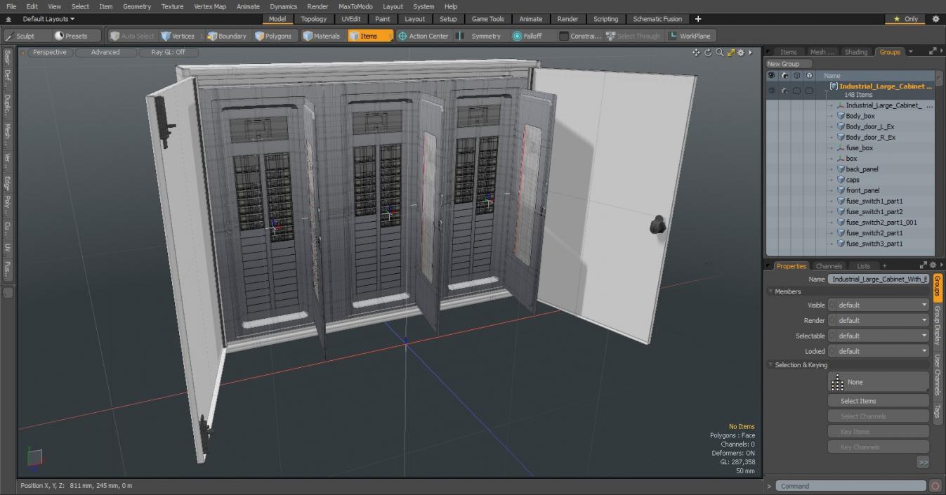 3D model Industrial Large Cabinet With Fuses