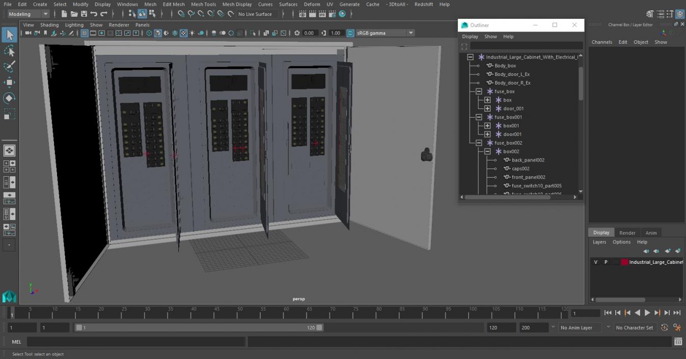 3D model Industrial Large Cabinet With Fuses