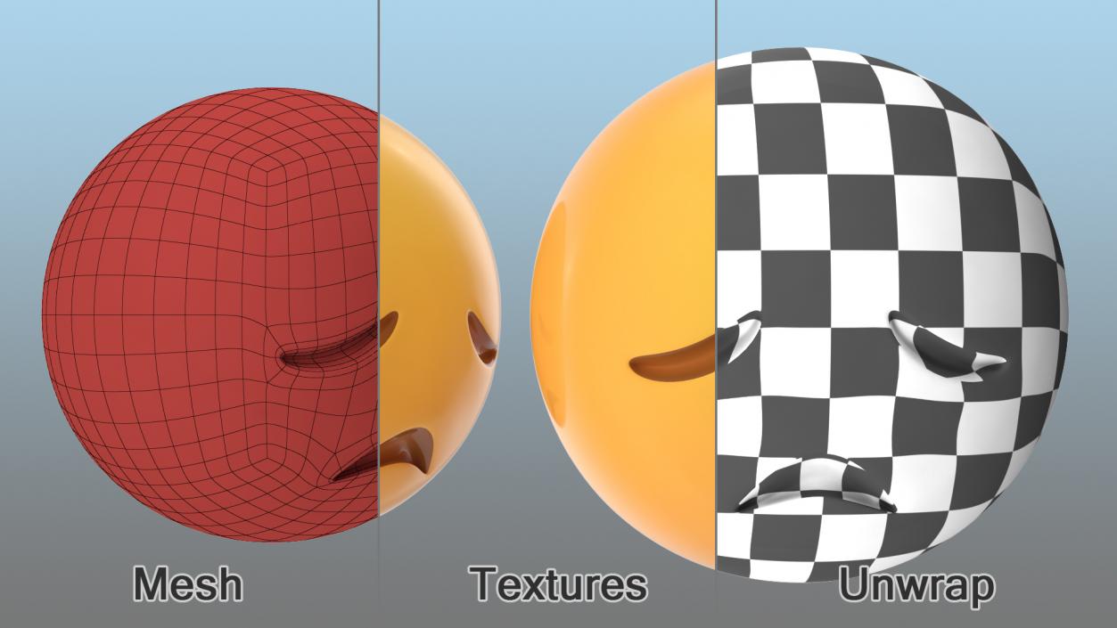 3D model Emoji Disappointed Faces Collection