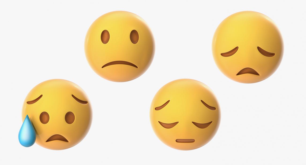 3D model Emoji Disappointed Faces Collection