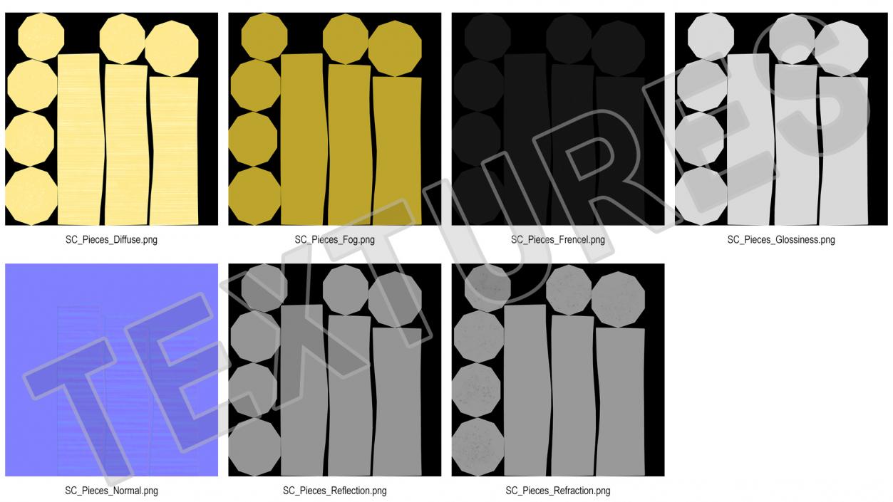 3D model Sugarcane Cut Pieces