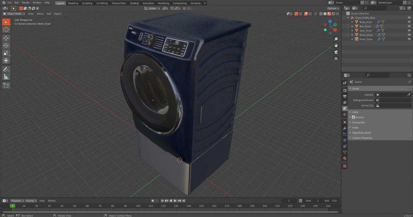 3D Dryer Profile Blue model