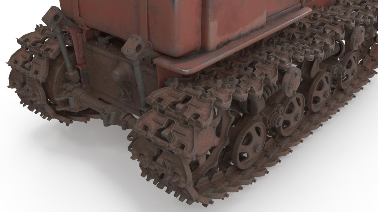 Old Rusty Soviet Crawler Tractor DT54 3D