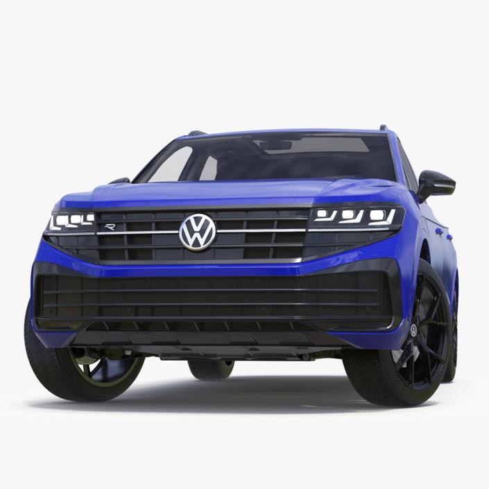 Volkswagen Touareg 2024 Blue Lights On Rigged for Cinema 4D 3D model