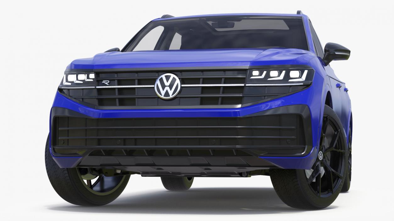 Volkswagen Touareg 2024 Blue Lights On Rigged for Cinema 4D 3D model