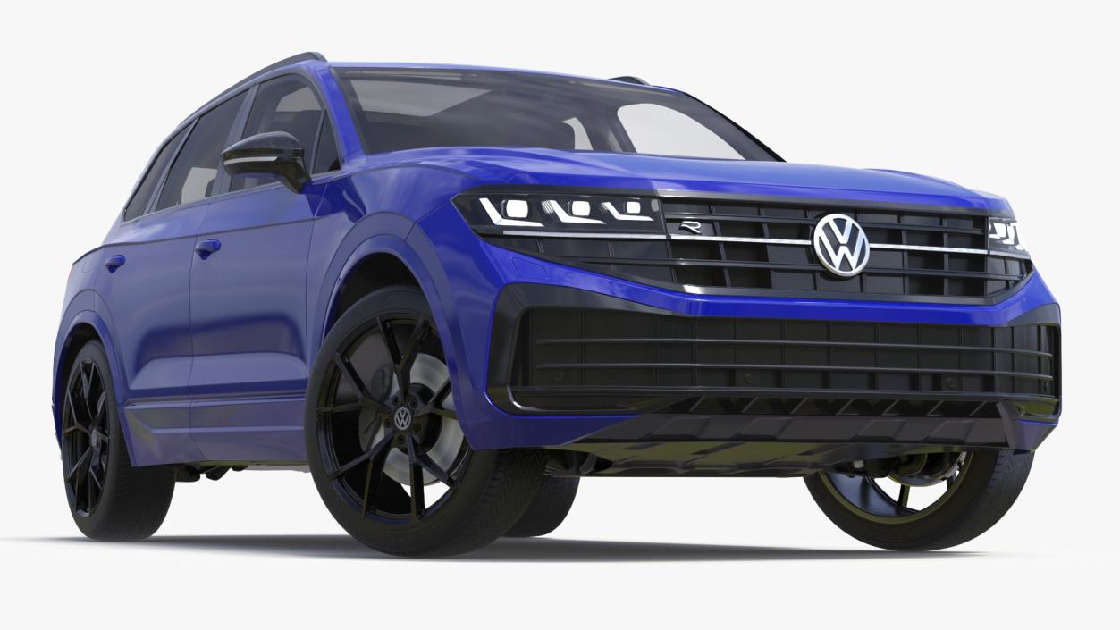 Volkswagen Touareg 2024 Blue Lights On Rigged for Cinema 4D 3D model