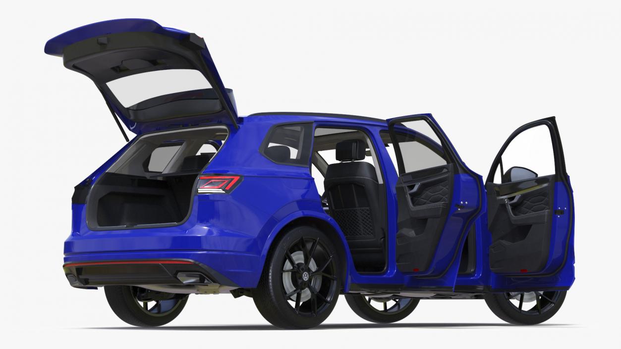 Volkswagen Touareg 2024 Blue Lights On Rigged for Cinema 4D 3D model