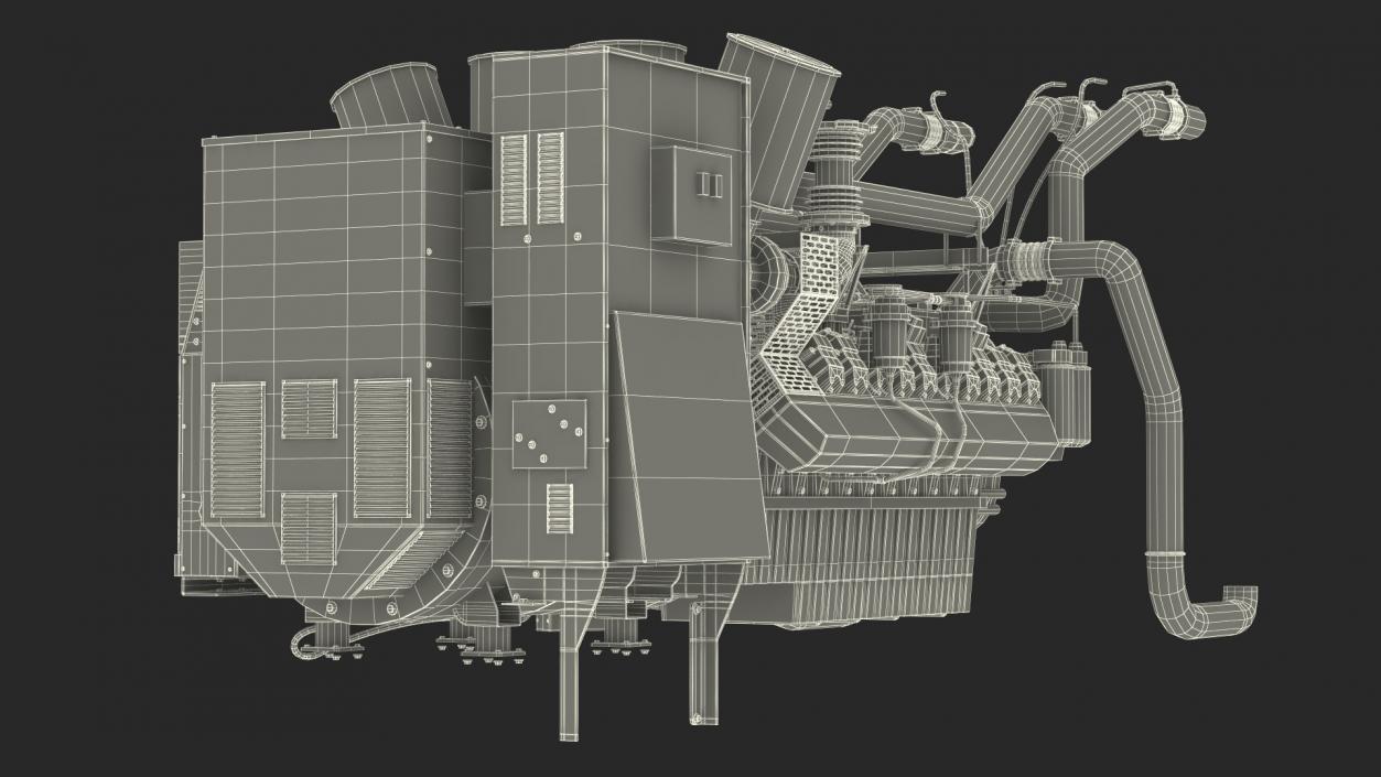 Control Panel with Diesel Generator Engine 2 3D model