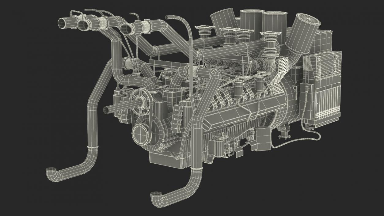 Control Panel with Diesel Generator Engine 2 3D model