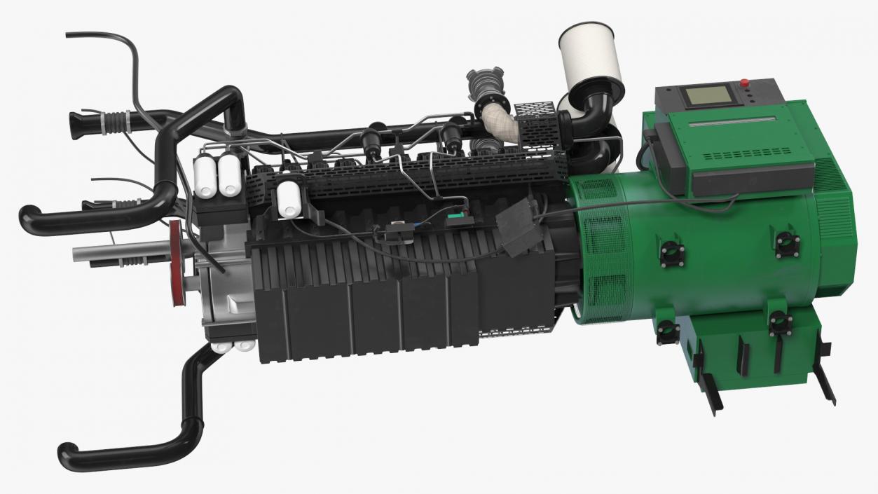 Control Panel with Diesel Generator Engine 2 3D model