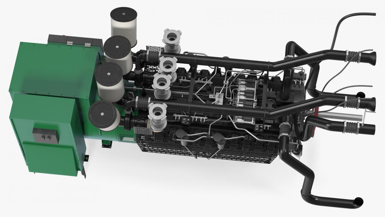 Control Panel with Diesel Generator Engine 2 3D model