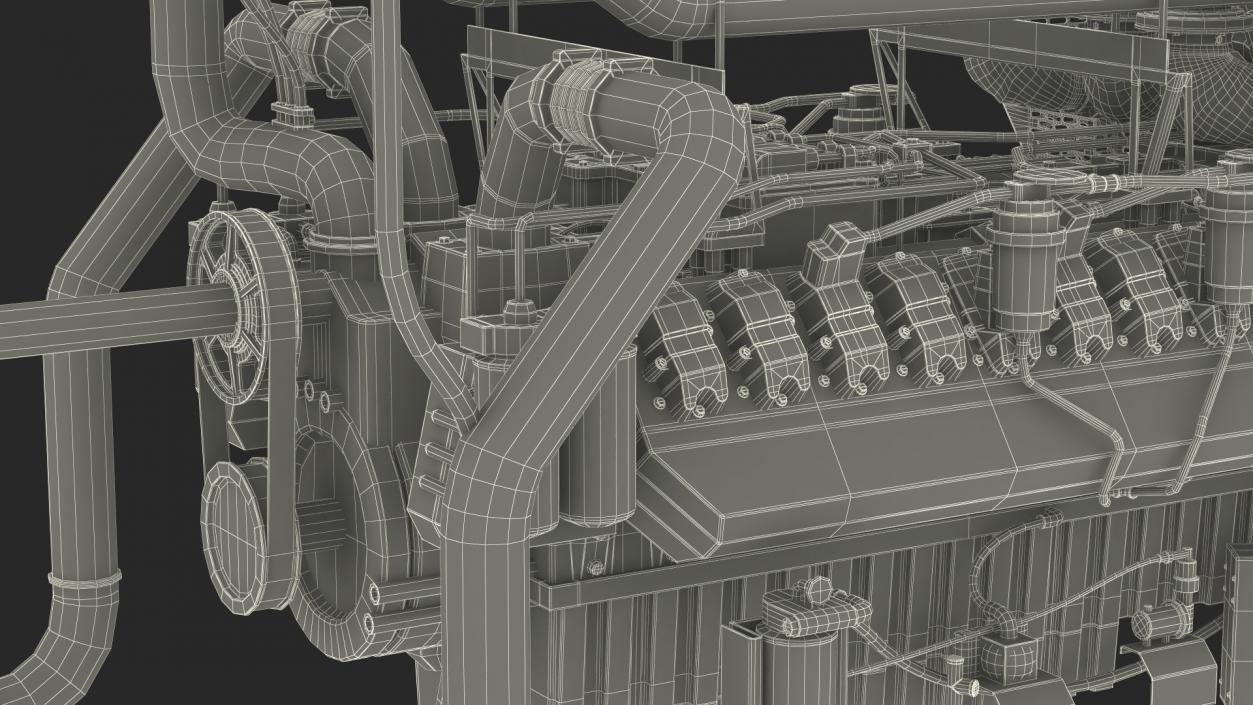 Control Panel with Diesel Generator Engine 2 3D model