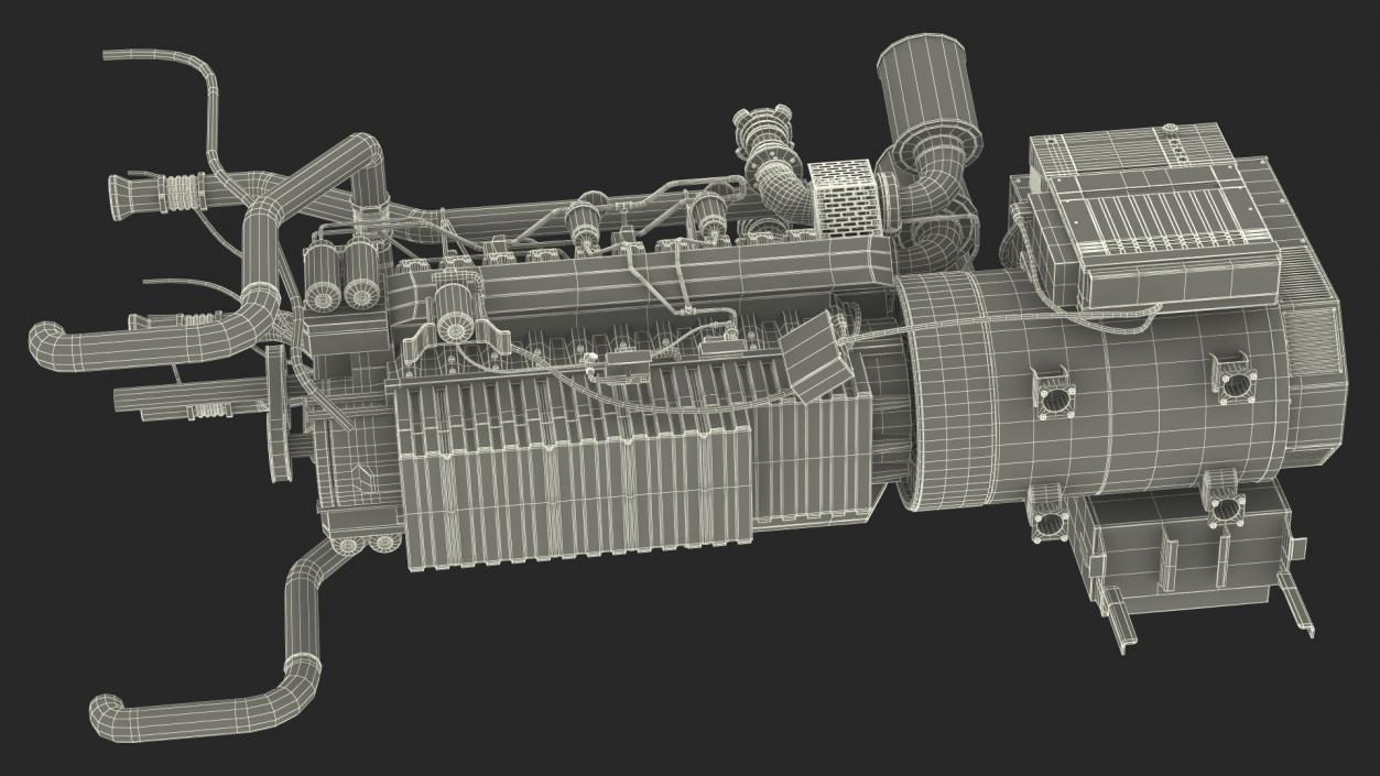 Control Panel with Diesel Generator Engine 2 3D model