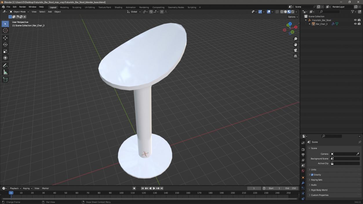 3D model Futuristic Bar Stool