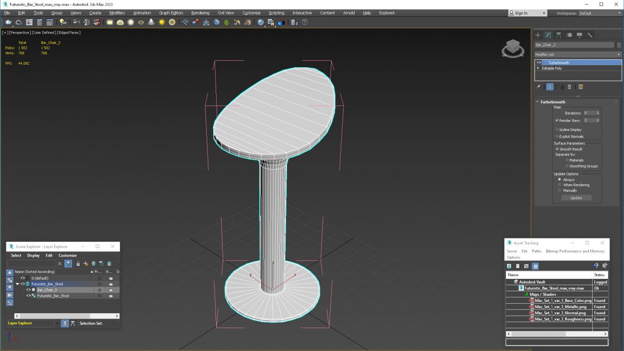 3D model Futuristic Bar Stool