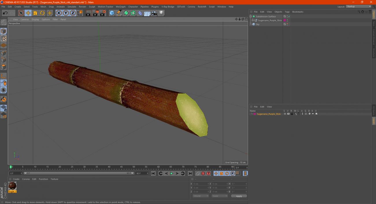 Sugarcane Purple Stick 3D