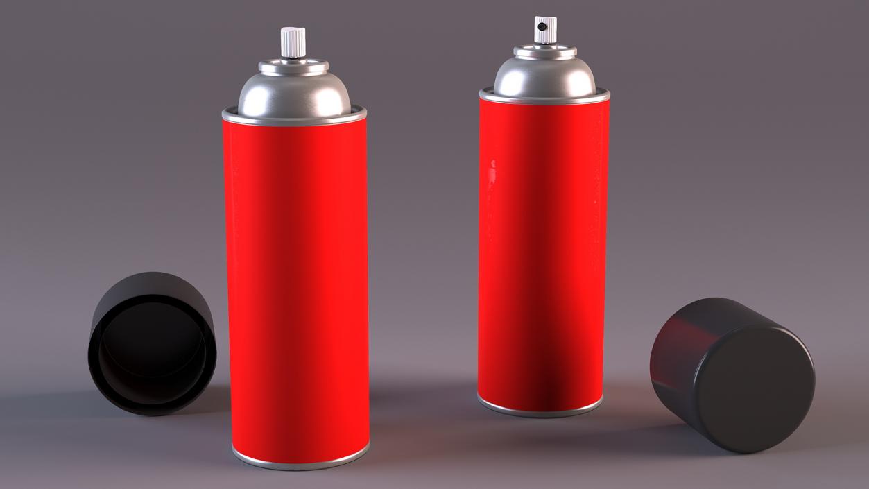 3D model Red Recycling Aerosol Can