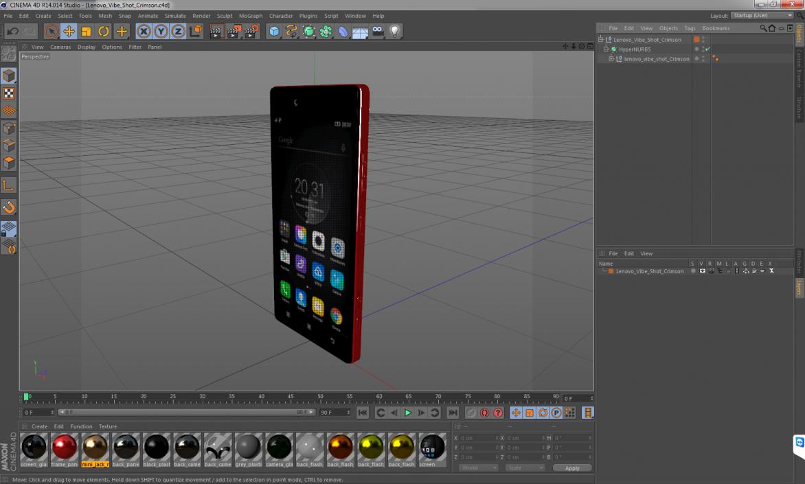 Lenovo Vibe Shot Crimson 3D model