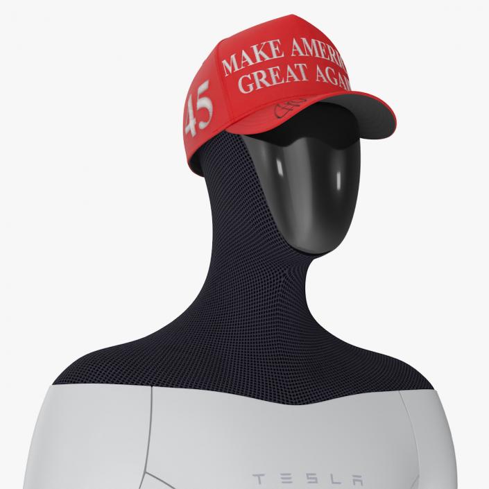 Tesla Bot in Trump Cap Rigged 3D model