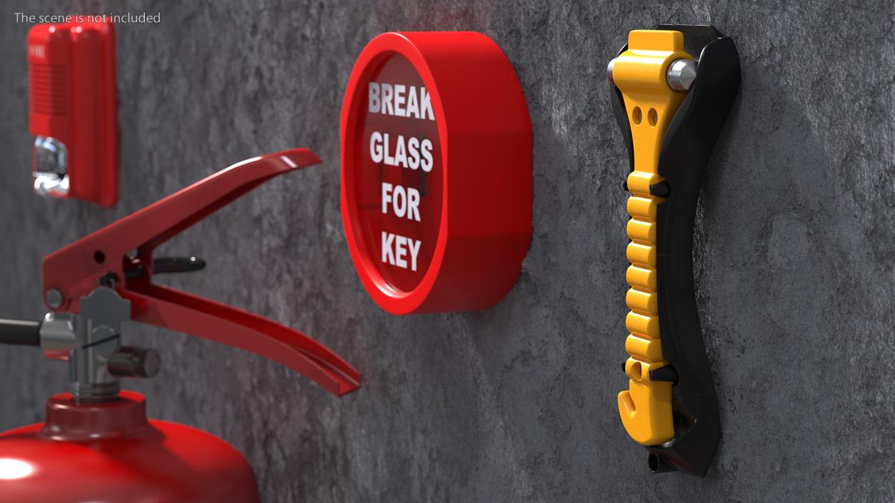 3D Glass Breaker Hammer with Seatbelt Cutter