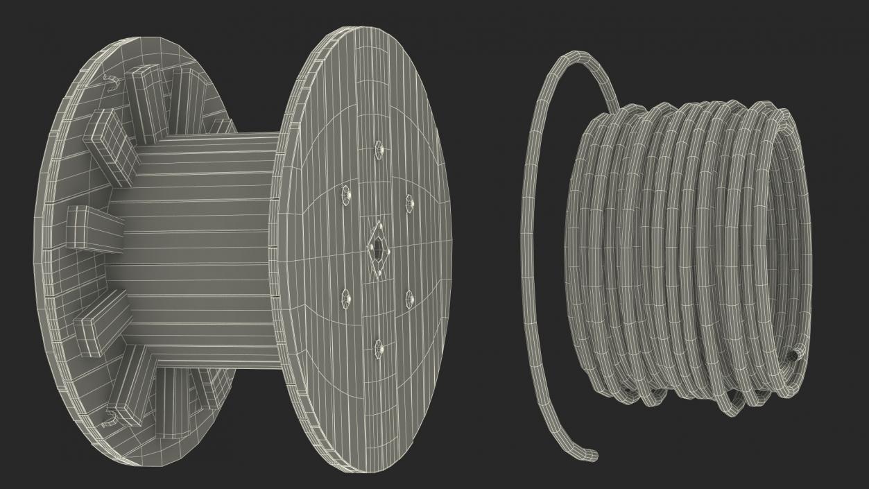 3D Cable Reel with Cable 2 model