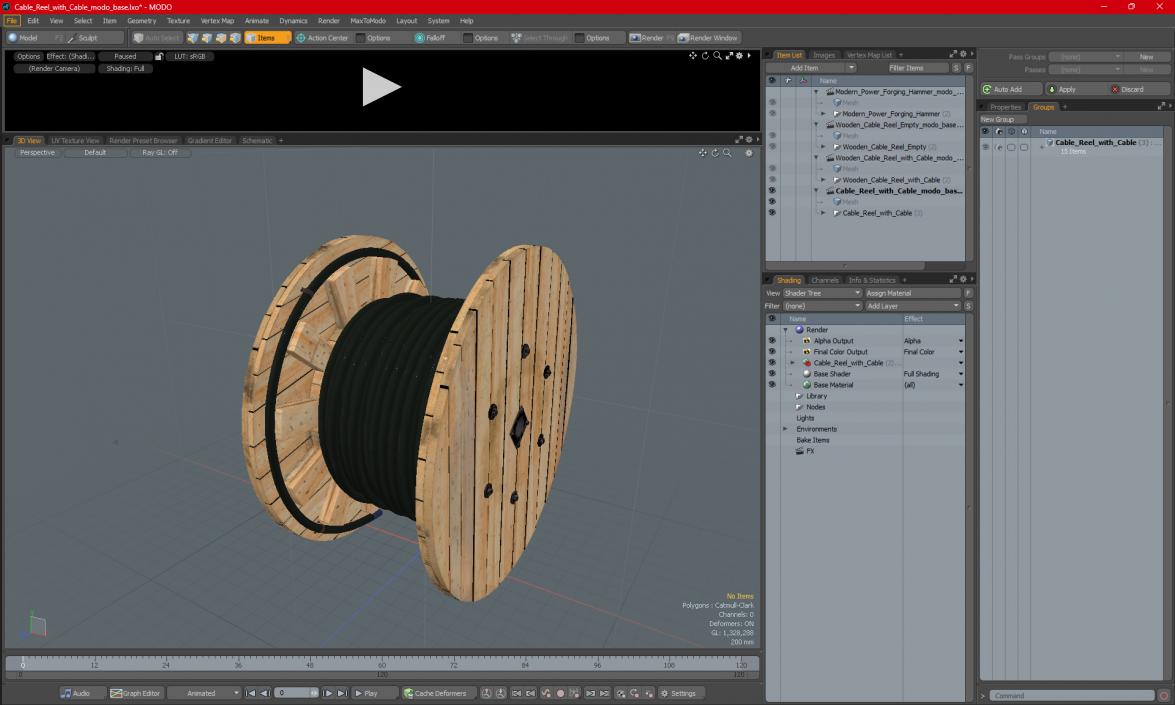 3D Cable Reel with Cable 2 model