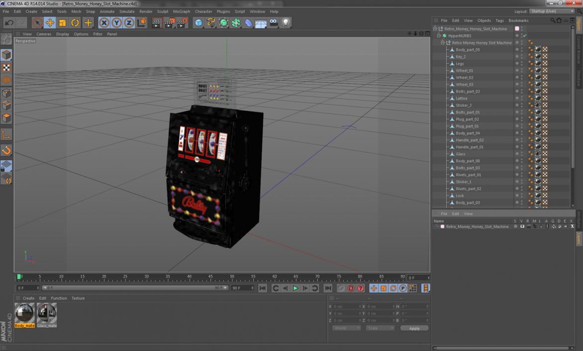 3D model Retro Money Honey Slot Machine