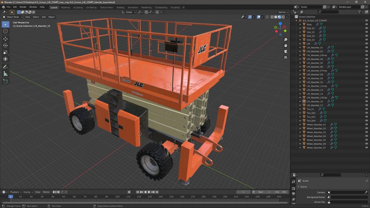 3D JLG Scissor Lift 5394RT model