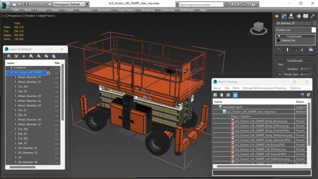 3D JLG Scissor Lift 5394RT model