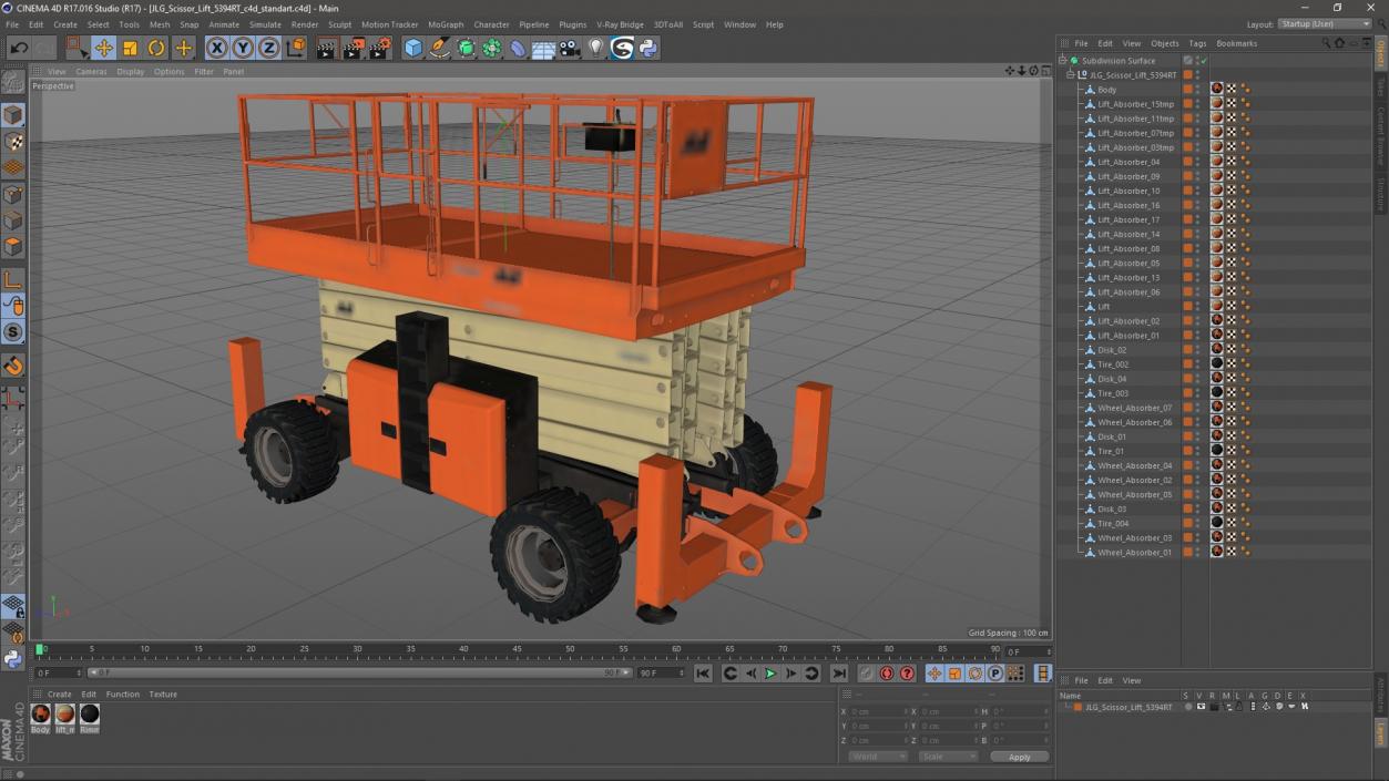 3D JLG Scissor Lift 5394RT model