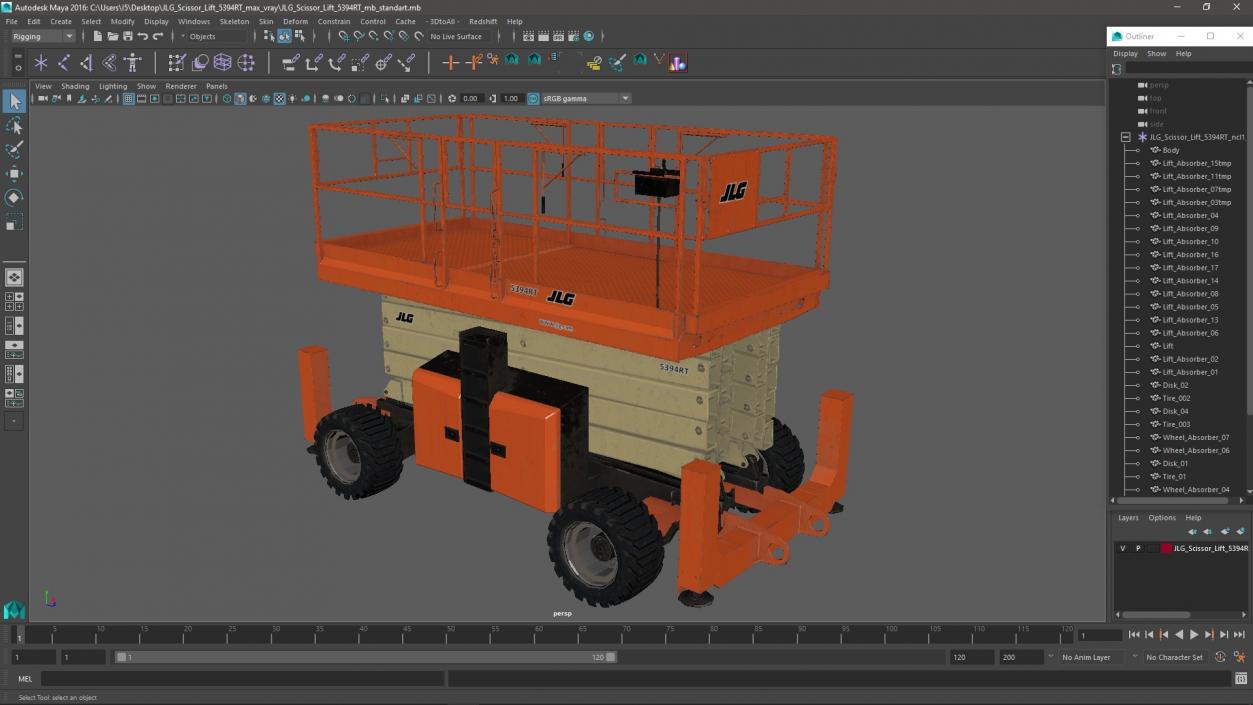 3D JLG Scissor Lift 5394RT model