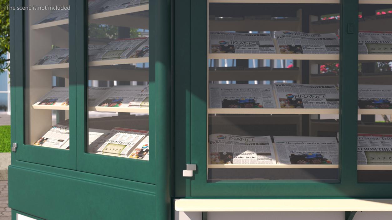 3D Newspaper Kiosk Green