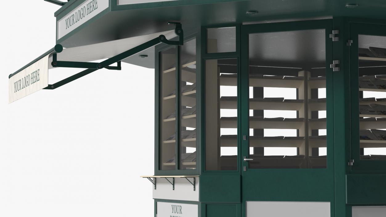 3D Newspaper Kiosk Green