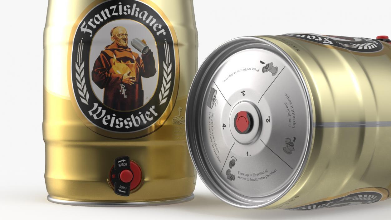 Franziskaner Beer 5 Liter Barrel 3D