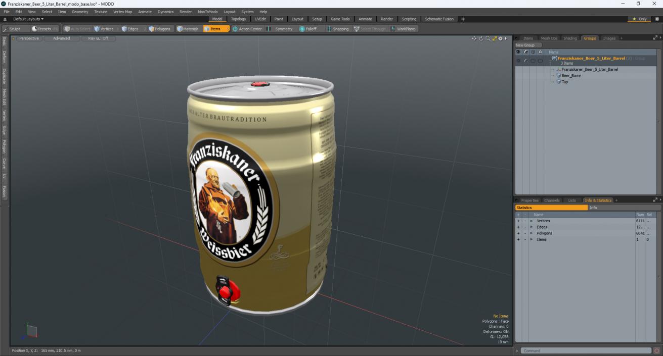 Franziskaner Beer 5 Liter Barrel 3D