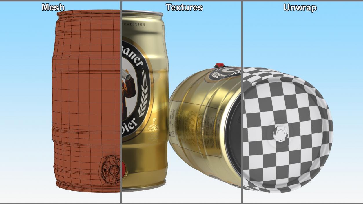 Franziskaner Beer 5 Liter Barrel 3D