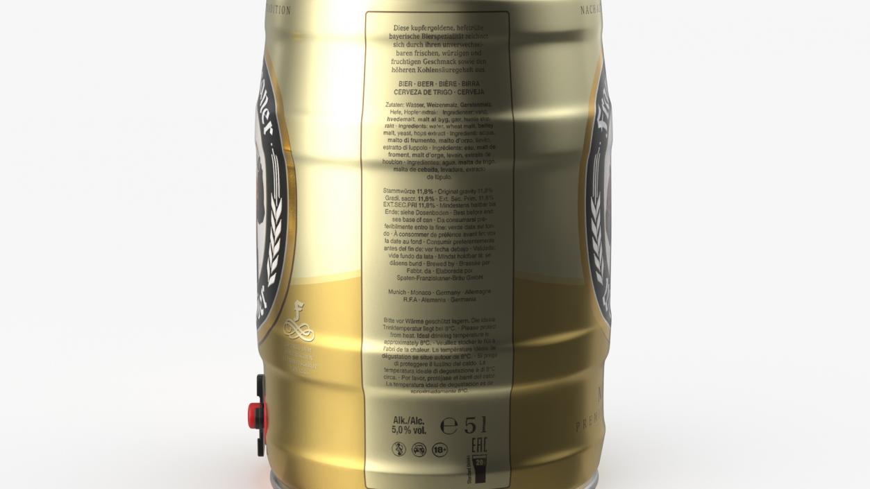 Franziskaner Beer 5 Liter Barrel 3D