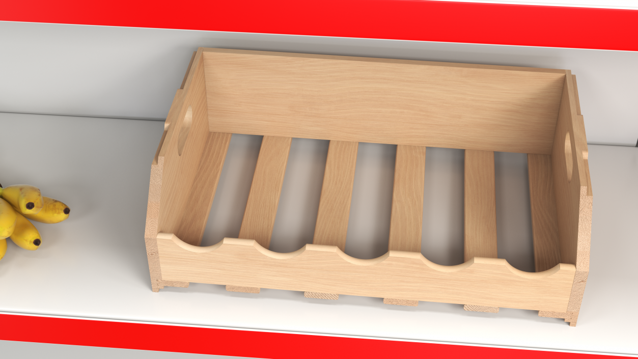 Beech Wood Bottle Rack 3D