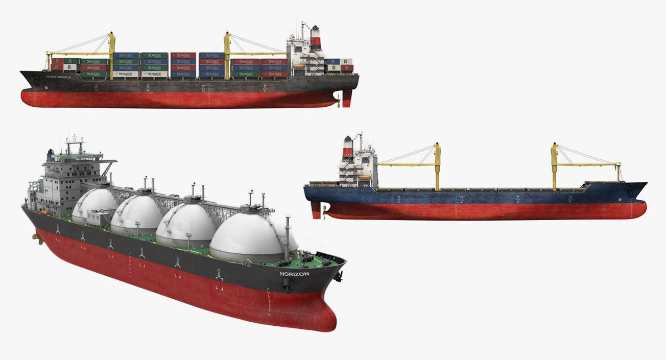 3D Sea Cargo Ships Collection