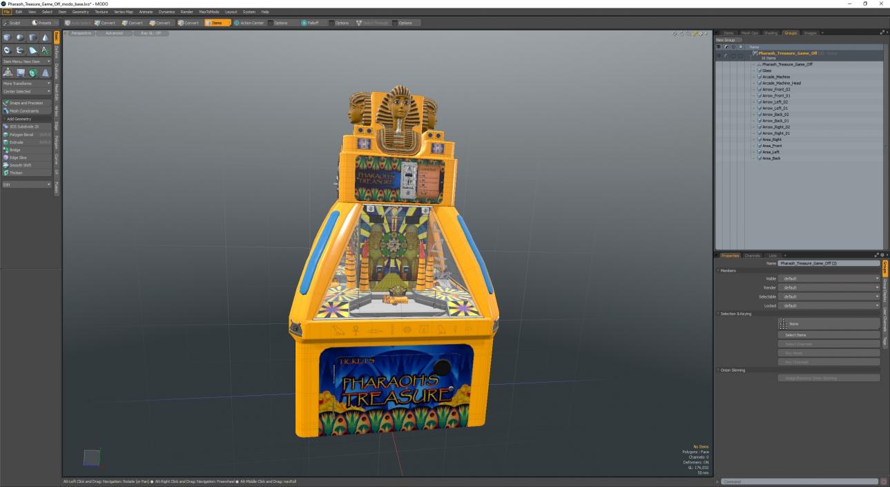 3D model Pharaoh Treasure Game Off