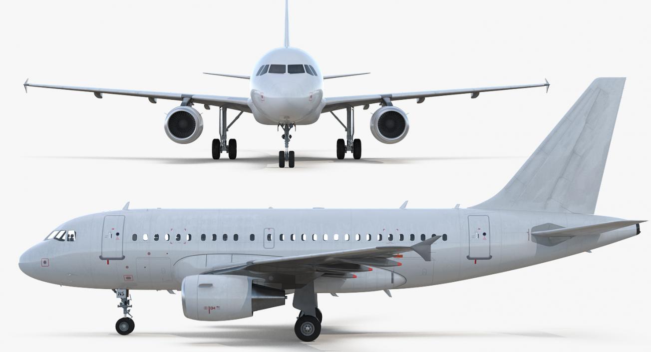 3D Airbus A318 Generic Rigged