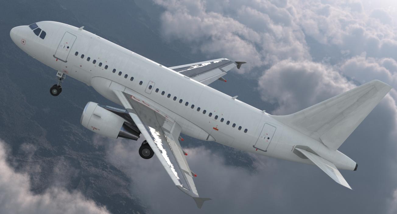 3D Airbus A318 Generic Rigged