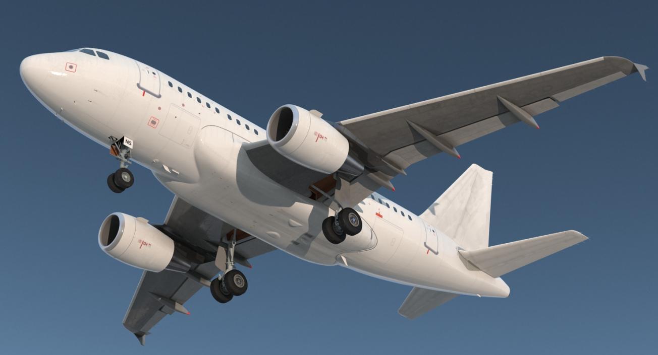 3D Airbus A318 Generic Rigged