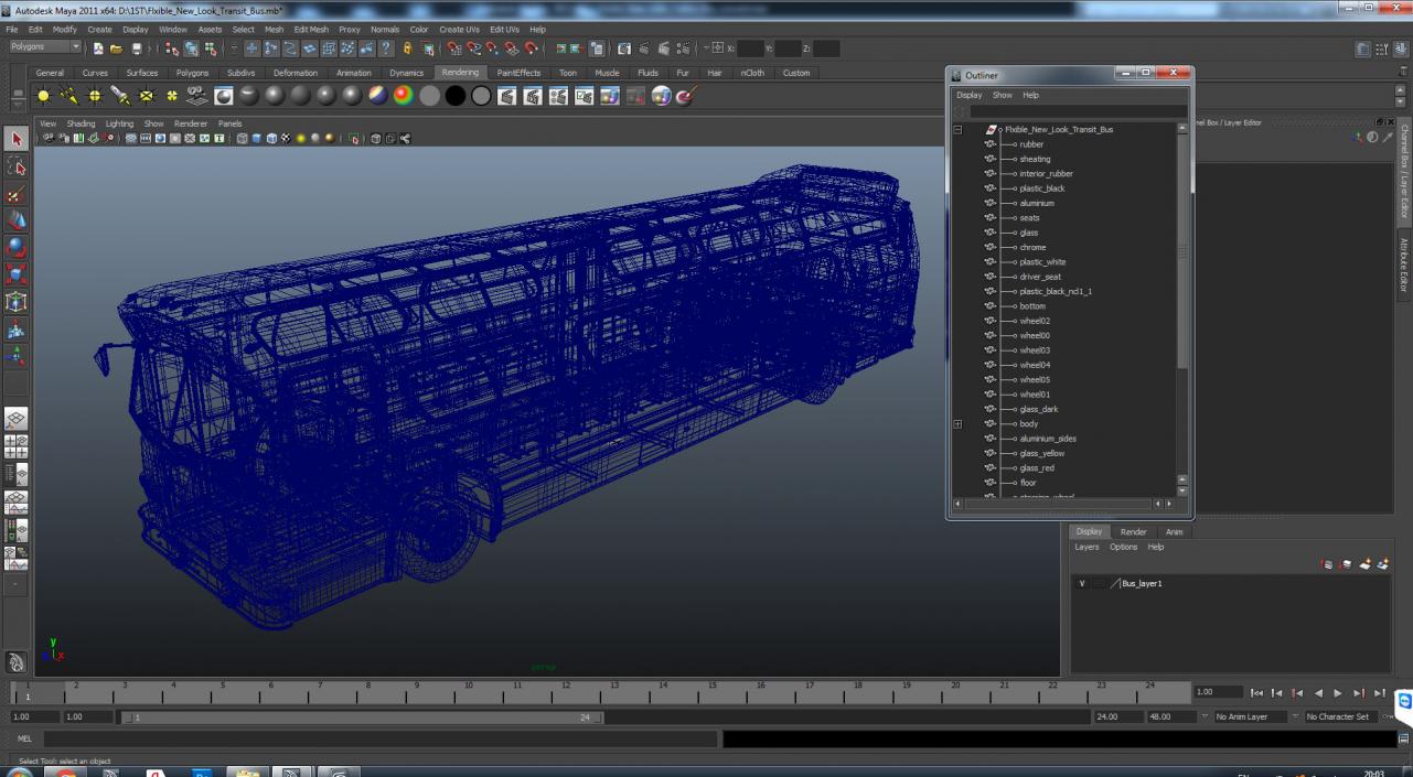 3D Flxible New Look Transit Bus model