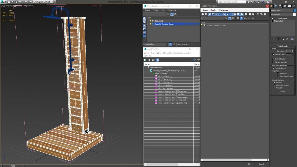 3D Sunlight Outdoor Shower model