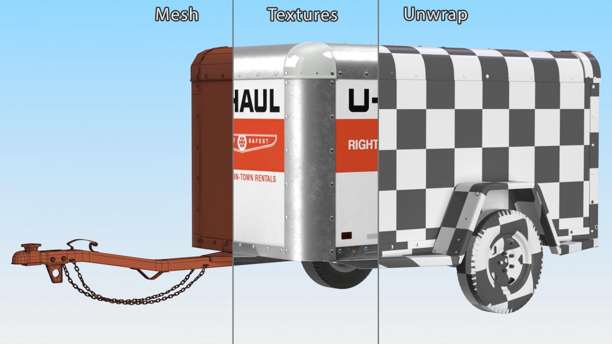 U-Haul 4x8 Cargo Trailer 3D model