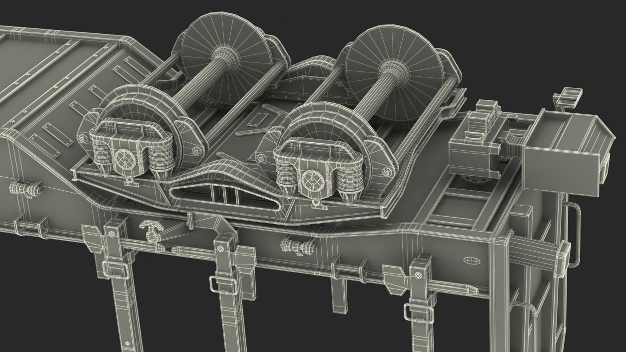 Four Axled Stake Wagon Empty New 3D