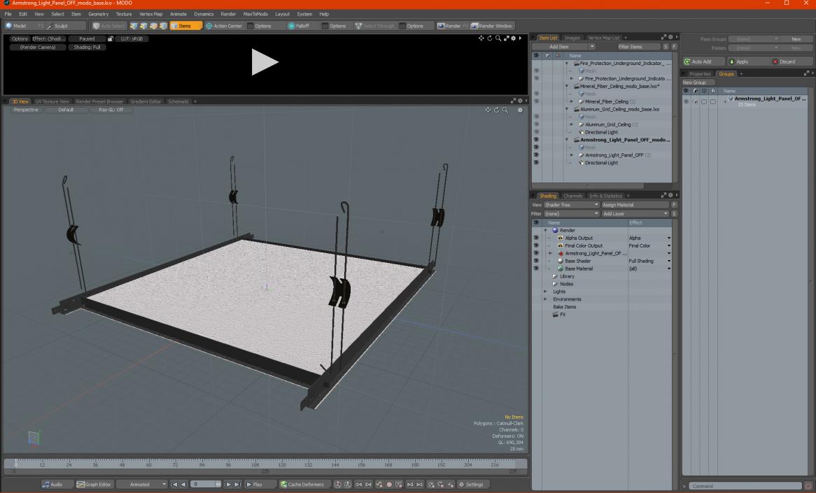 3D model Armstrong Light Panel OFF