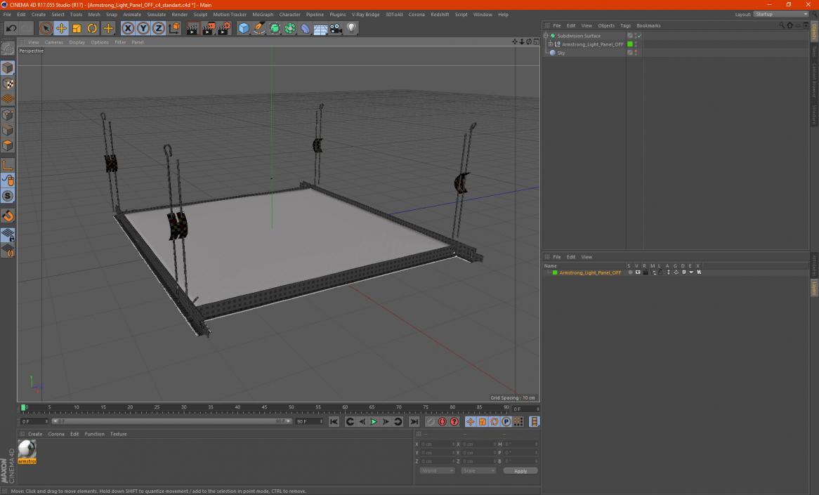 3D model Armstrong Light Panel OFF