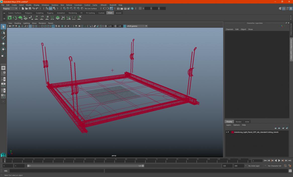 3D model Armstrong Light Panel OFF